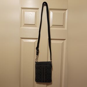 Coach Black Crossbody Bag With Monogram Logo - Excellent Condition